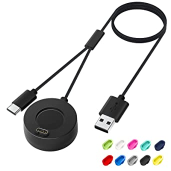 KIMILAR 2 in 1 Charger Cable compatible with Garmin Fenix 7/6 / 5, Vivoactive 3/3 Music / 4 / 4s, Forerunner 45/945 / 245, Type-C Enabled Small Electronic Devices, Comes with 10Pcs Dust Plugs