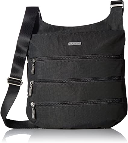 Baggallini Big Zipper Crossbody Travel Bag, Black, One Size