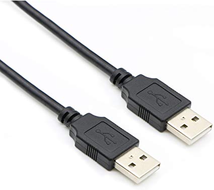 Pasow USB 2.0 Type A Male to Type A Male Extension Cable AM to AM Cord Black (10Feet/3M)
