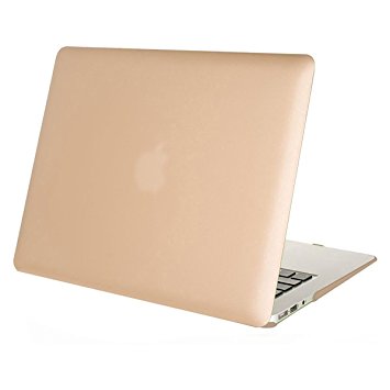 Mosiso Metallic Coated Plastic Hard Case Cover for MacBook Air 13 Inch (Models: A1369 and A1466), Gold