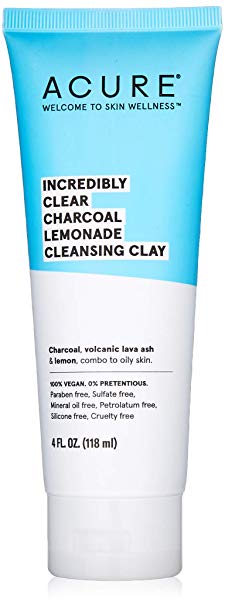 Acure Incredibly Clear Charcoal Lemonade Cleansing Clay, 4 Ounce