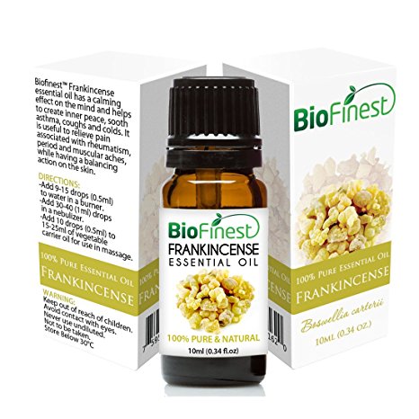 BioFinest Frankincense Oil - 100% Pure Frankincense Essential Oil - Therapeutic Grade - Premium Quality - Best For Immune System, Wrinkles, Scars & Stretch Marks - FREE E-Book (10ml)