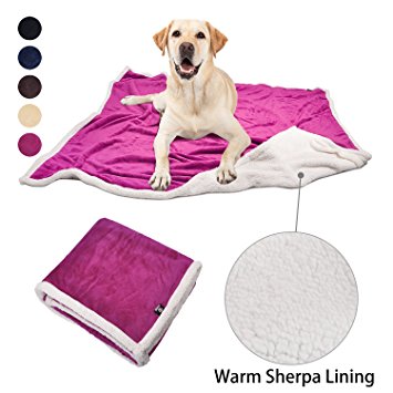 Pawsse Dog Puppy Blanket, Super Soft Warm Micro Fleece Plush Sherpa Pet Cat Throws Blanket Snuggle Cushion Mat for Small Animals 60x49 Inch