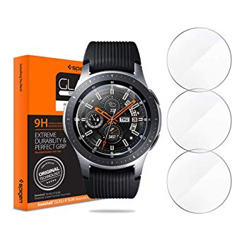 Spigen Tempered Glass Screen Protector Designed for Samsung Galaxy Watch 46mm / Gear S3 Classic/Gear S3 Frontier (3 Pack)