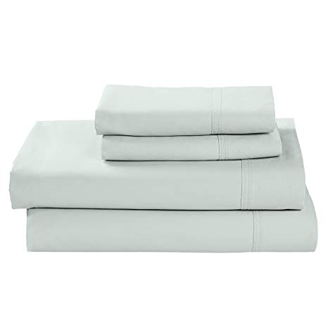 Rivet Percale 100% Organic Cotton Sheet Set, Easy Care, Queen, Mint