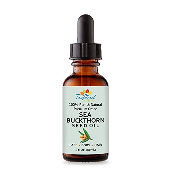 100% Pure Sea Buckthorn Seed Oil 2 oz - Premium Natural, Cold-pressed, Unrefined, Extra Virgin, Dry Skin, Face, Hair, Lips