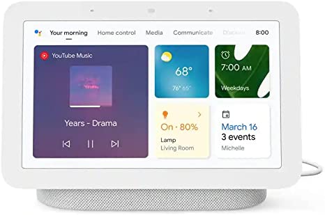 Google 7-Inch Smart Display Bluetooth Speaker for Music and Streaming - Hub (2nd Gen) Chalk