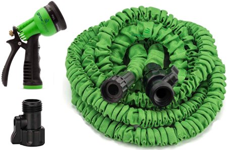 GrowGreen® Garden Hose, 100 Feet, Strongest, Hose, Water Hose, Expandable Hose, Best Hoses, with Free 8-way Spray Nozzle, Rust-free, Watering Hose, Hanger and Shutoff Valve, Flexible Hose,