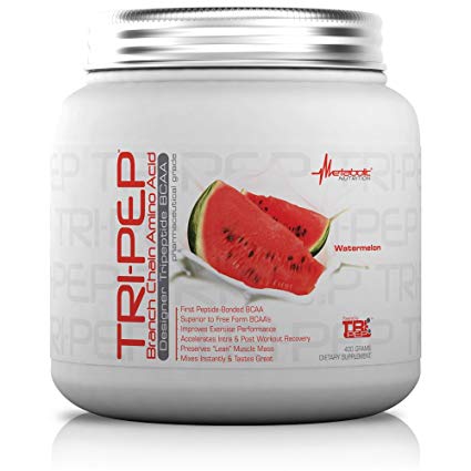 Metabolic Nutrition, TRIPEP, 100% Tri-Peptide Branch Chain Amino Acid, BCAA Powder, Pre Intra Post Workout Supplement, Watermelon, 400 Grams (40 Servings)