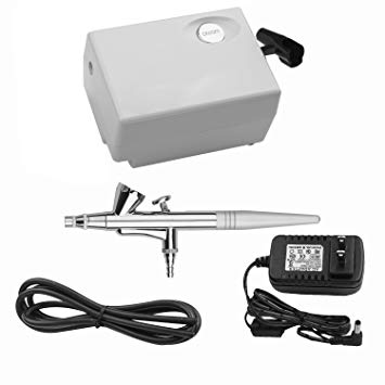 Yenny shop Airbrush Makeup Kit beauty special air compressor white suit, Cosmetic Makeup Airbrush and Compressor System for Face, Nail, Temporary Tattoos, Cake Decorating