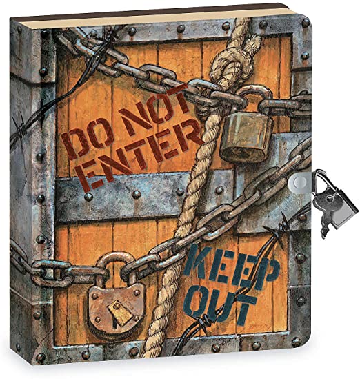 Peaceable Kingdom Keep Out 6.25" Lock and Key, Lined Page Diary for Kids
