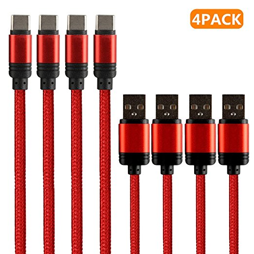 USB Type C to USB A Charging Cable, 4PACK 1ft 3ft 6ft 10ft Type C to USB 3.0 Sync & Charging Cable/Cord for USB Type-C Devices Including new MacBook, ChromeBook Pixel, Nexus 5X,6P, Nokia (R 4PACK)