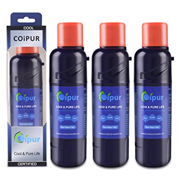 Coipur W10413645A Whirlpool Refrigerator Water Filter Compatible with Whirlpool p6rfwb2 W10238154 PUR FILTER 2,EDR2RXD2-3 Pack (blue) (Blue)