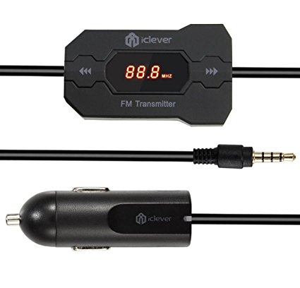 [Upgrade w/ Autoscan] iClever IC-F40 Universal Wireless FM Transmitter with USB Car Charger