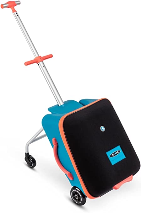 Micro Kickboard - Luggage Eazy - Foldable and Ride-able Swiss-Designed Luggage Case Carry-on for Kids, Ages 18 Months and Up (Ocean Blue)