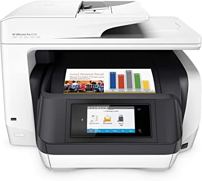 HP OfficeJet Pro 8720 All-in-One Wireless Printer, HP Instant Ink or Amazon Dash replenishment ready - White (M9L75A)