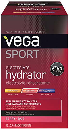 Vega Sport Electrolyte Hydrator Berry (30 Count, 0.13oz) - Gluten Free, Non Dairy, Vegan, Sugar Free, Non GMO