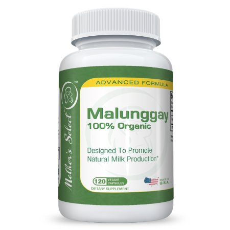 Malunggay by Mothers Select 180 Veggie Capsules 100 Organic Moringa Powder Formulated for Breast Feeding Mothers Nursing Supplement Supports Lactation 350 mg per Capsule
