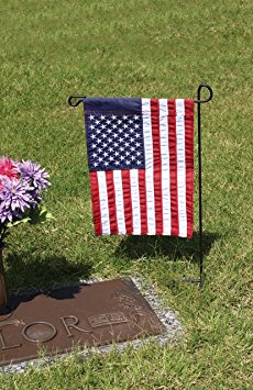 Evergreen Flag Black Iron Cemetery Garden Flag Stand - 15”W x 28”H