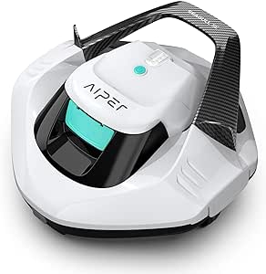 AIPER Seagull SE Cordless Robotic Pool Cleaner, Pool Vacuum Lasts 90 Mins, LED Indicator, Self-Parking, Ideal for Above/In-Ground Pools up to 33 Feet - White (Renewed)