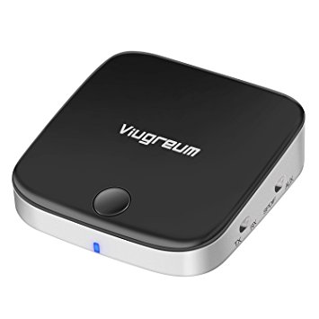 Viugreum Bluetooth Transmitter and Receiver 2 in 1, Digital Optical TOSLINK and 3.5mm AUX Audio Adapter for TV, Home Stereo System, DVD, Headset, MP3, Phone, Bluetooth 4.1, aptX / aptX Low Latency