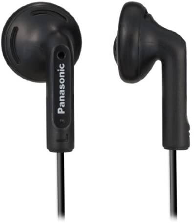 PANASONIC Stereo Earbud Headphones with Comfortable, Clear, and Powerful Sound. Includes 3.9 ft Cord with Miniplug 3.5mm Headphone Jack - RP-HV096-K – In Ear Earbuds (Black)