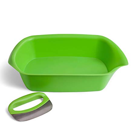 Salad Chopper Set with Mezzaluna Knife and Chopping Tray by messless