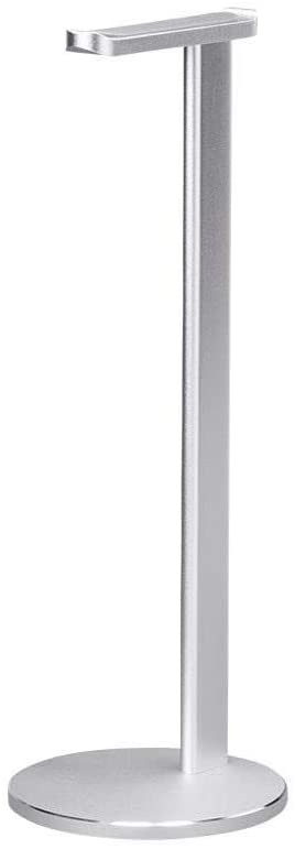 Monoprice 133810 Desk Headphone Stand - Brushed Aluminum Ideal for Over the Ear Headphones - Workstream Collection Silver