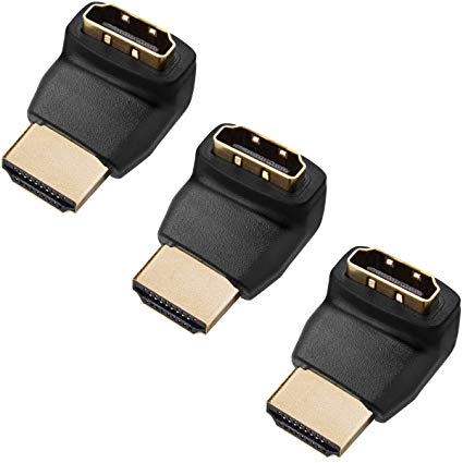 ANRANK AK2703HD HDMI Right Angle Adapter Male to Female, 270 Degree (3 Pack)
