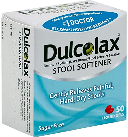 Dulcolax Stool Softener, Liquid Gels, 50 Count, Gentle, Stimulant Free-Laxative, Softens Stools for Relief from Constipation, Irregular Bowel Movements, Hard, Dry, Painful Stools