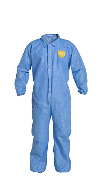 DuPont ProShield 10 Disposable Protective Coverall with Serged Seams, Elastic Cuff and Ankles, Blue, Large, 25-Pack