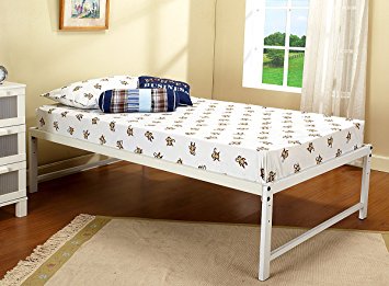 White Metal Twin Size Day Bed (Daybed) Frame With Metal Slats