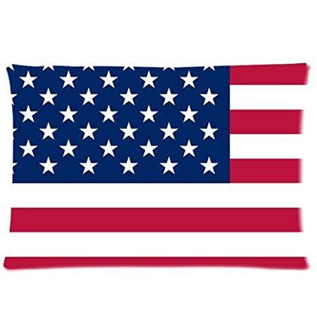 USA American Flag The Stars and Stripes Custom Zippered Bed Polyester Pillow Cases 12 x 20 Inches