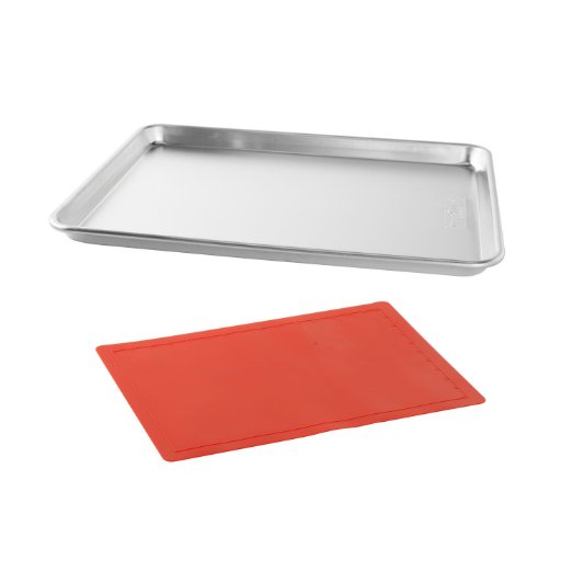 Nordic Ware Natural Aluminum Commercial Baker's Half Sheet and Nonstick 12- by 17-Inch Silicone Baking Mat