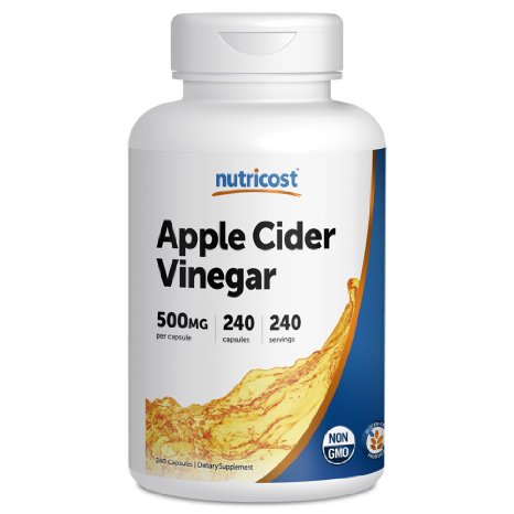 Nutricost Apple Cider Vinegar 500mg; 240 Capsules