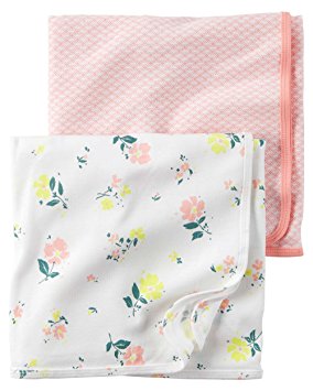 Baby Girl Swaddle Floral Blanket Set