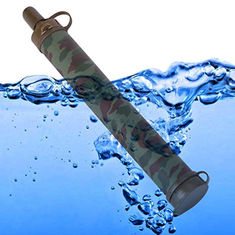 Rockrok Personal Water Filter, Survival Gear Water Purifier Straw for Hiking, Camping, Backpacking - Hurricane Storm Emergency Preparedness Supplies