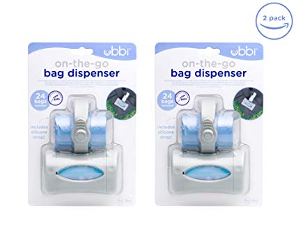 Ubbi On The Go Gray Bag Dispenser Baby Gifts, Lavender Scented, Set of 2