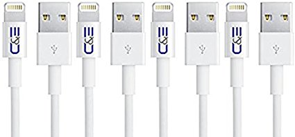 Apple MFI Certified 8P Lightning to USB Cable 3.28-Feet for iPhone 6S/6SPlus, 6/6 Plus, 5/5S/5C, iPad Air Air2 mini mini2 mini3, iPad 4th gen, iPod touch 5th gen, and iPod nano 7th gen iPad with Retina Display, 4-Pack (CNE14008)