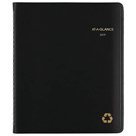 AT-A-GLANCE Weekly / Monthly Appointment Book / Planner, Recycled, January 2019 - December 2019, Medium Size, Color Will Vary (70951G00)