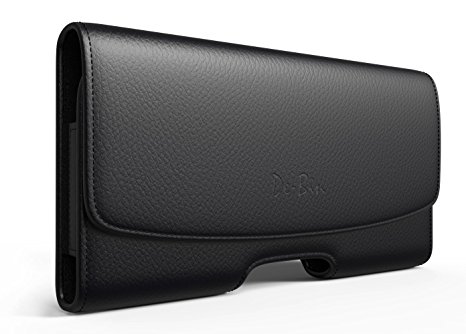 Debin iPhone X Belt Case, Leather Holster Case with Clip Loop Sleeve Belt Holder For Apple iPhone X Phone ( Fits with Slim Case on) Magnetic Flap Closure - Black