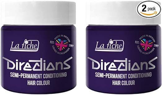 2x La Riche Directions Semi-Permanent Hair Color 100ml Tub - Deep Purple