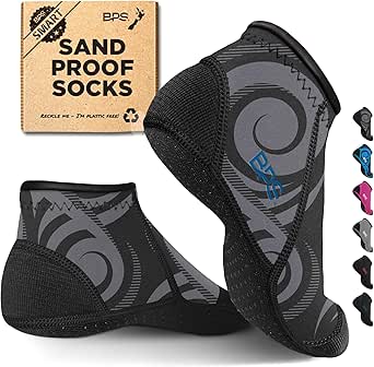 BPS New Zealand ‘Smart’ Sand Proof Water Socks 3mm Anti-Slip Neoprene Wetsuit Booties Sand Socks for Soccer Beach Sports