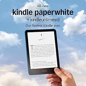 All-new Amazon Kindle Paperwhite (16 GB) – Our fastest Kindle ever, with new 7" glare-free display, and weeks of battery life – Without lockscreen ads – Jade   3 Months Free Kindle Unlimited (with auto-renewal)