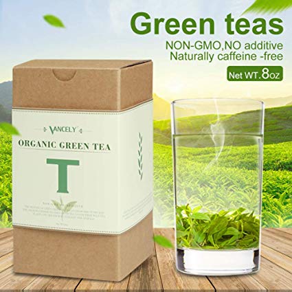 Vancely Loose Leaf Green Tea,100% Natural Tea, Naturally sun-dried , Non-GMO and Unsulfured,Powerful Antioxidants, Luscious to taste with abundant health benefits, 8oz