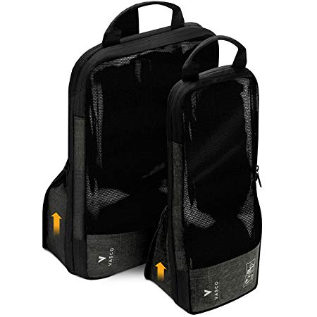 VASCO Compression Packing Cubes for Travel – Premium Set of 2 Luggage Organizer Bags (M L) Black