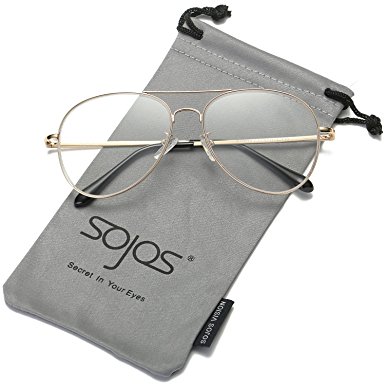 SojoS Classic Aviator Metal Frame Mirror Lens Sunglasses with Spring Hinges SJ1030