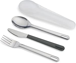 Joseph Joseph GoEat™ Stainless-steel Travel Cutlery utensil Set - Knife, Fork & Spoon, Green