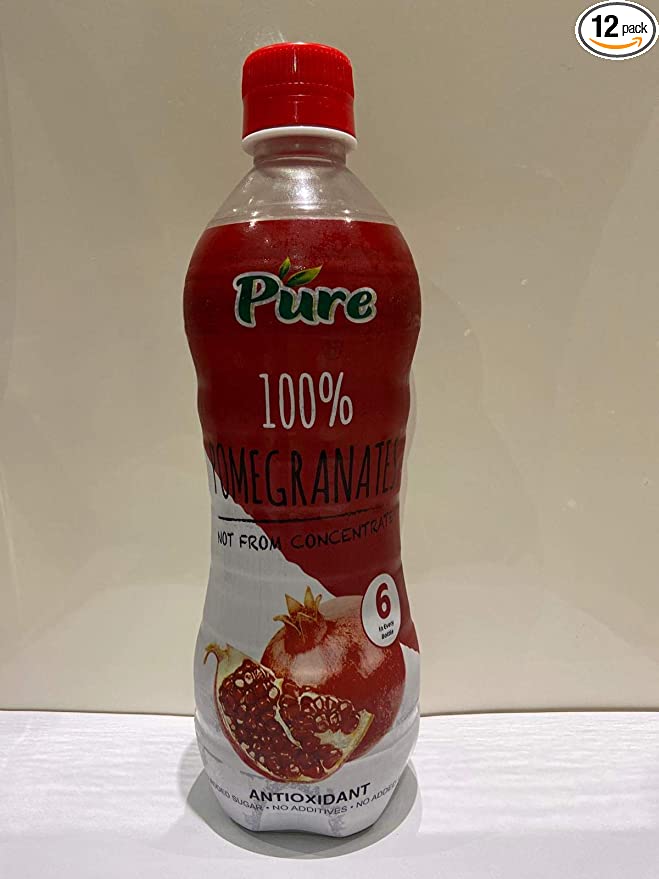 PURE 100 % POMEGRANATE JUICE Not from Concentrate 500 ml x 12 Bottles in Box