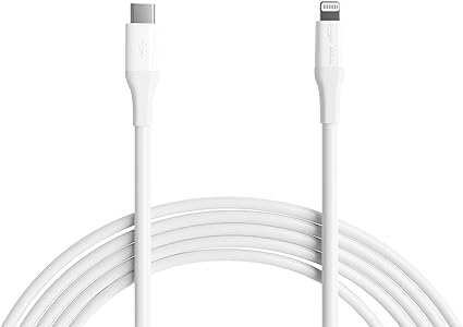 Amazon Basics Lightning to USB-C Cable for iPhone, 10 Feet, White